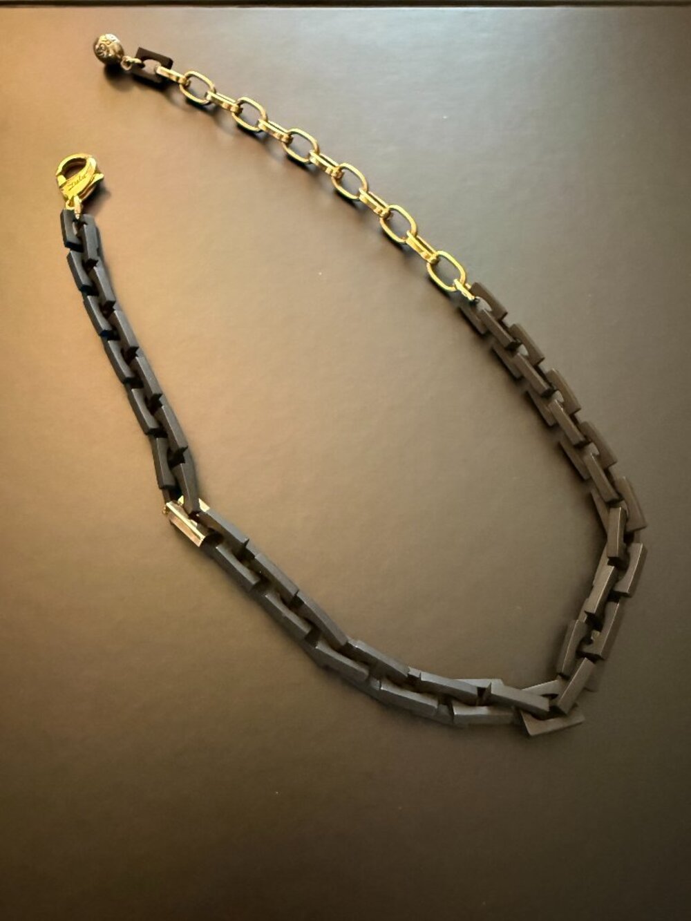 Lulu Frost Black Resin Geometric Link Collar Necklace